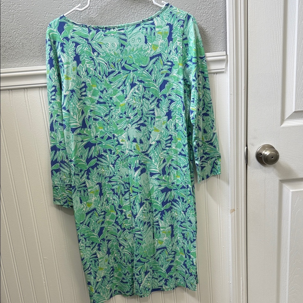 Floral Green and Blue Dress - Picture 4 of 9